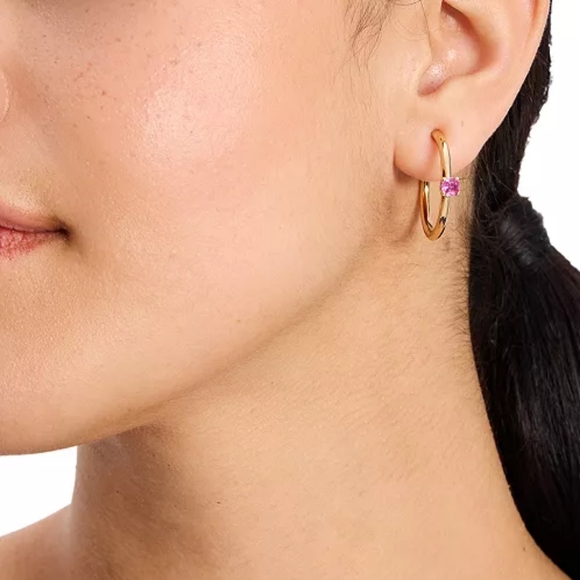 Kate Spade Little Luxuries Rose Gold Hoop Earrings - Picture 11 of 12